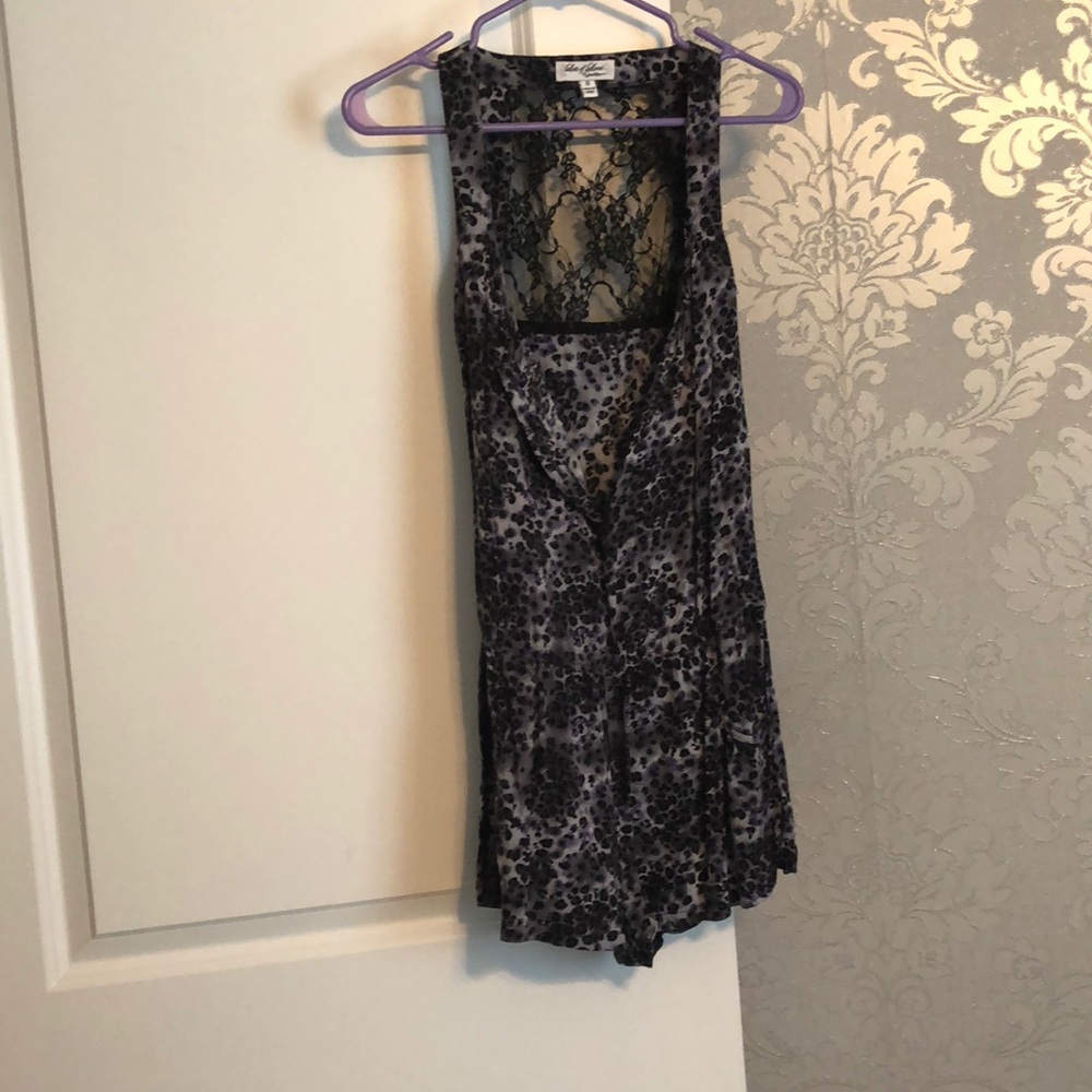 Speechless purple leopard romper size small